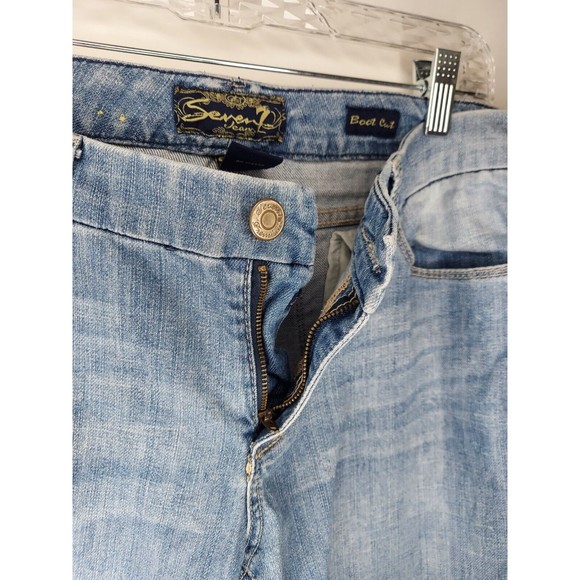 Seven7 Jeans Women's 31 Blue Light Wash Boot Cut Jeans - Picture 9 of 13